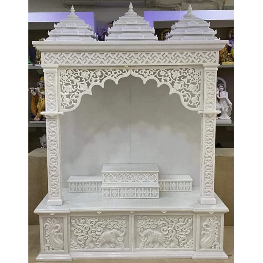 Beautiful carved Makrana marble mandir
