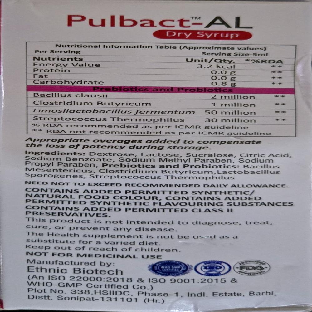 Pulbact-AL Dry syrup