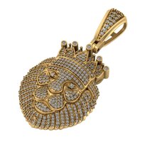 14KT Gold Hanuman Face Pendant with 4.50 Ct Lab-Grown Diamonds