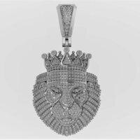 14KT Gold Hanuman Face Pendant with 4.50 Ct Lab-Grown Diamonds