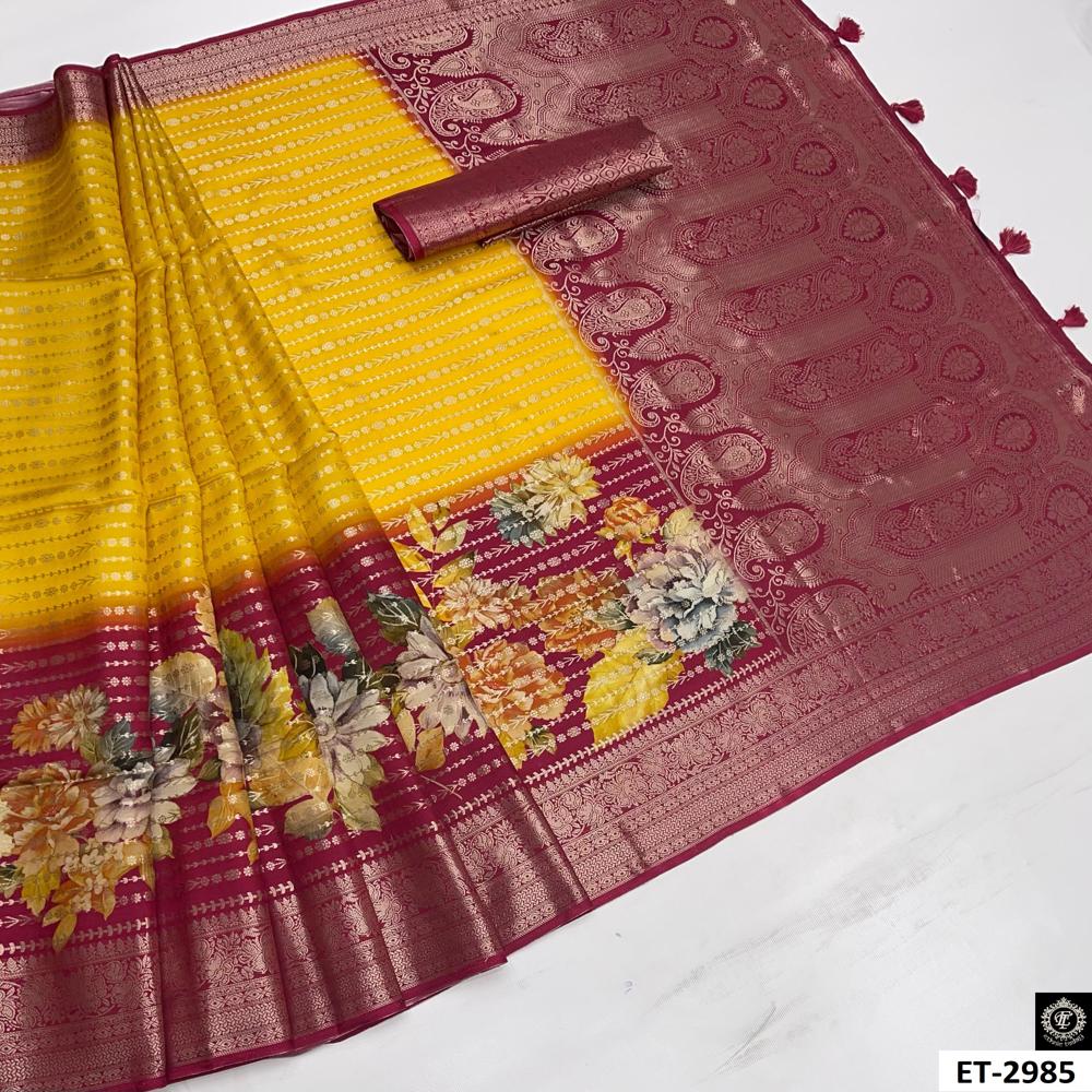 Zari Woven Bandhani Saree