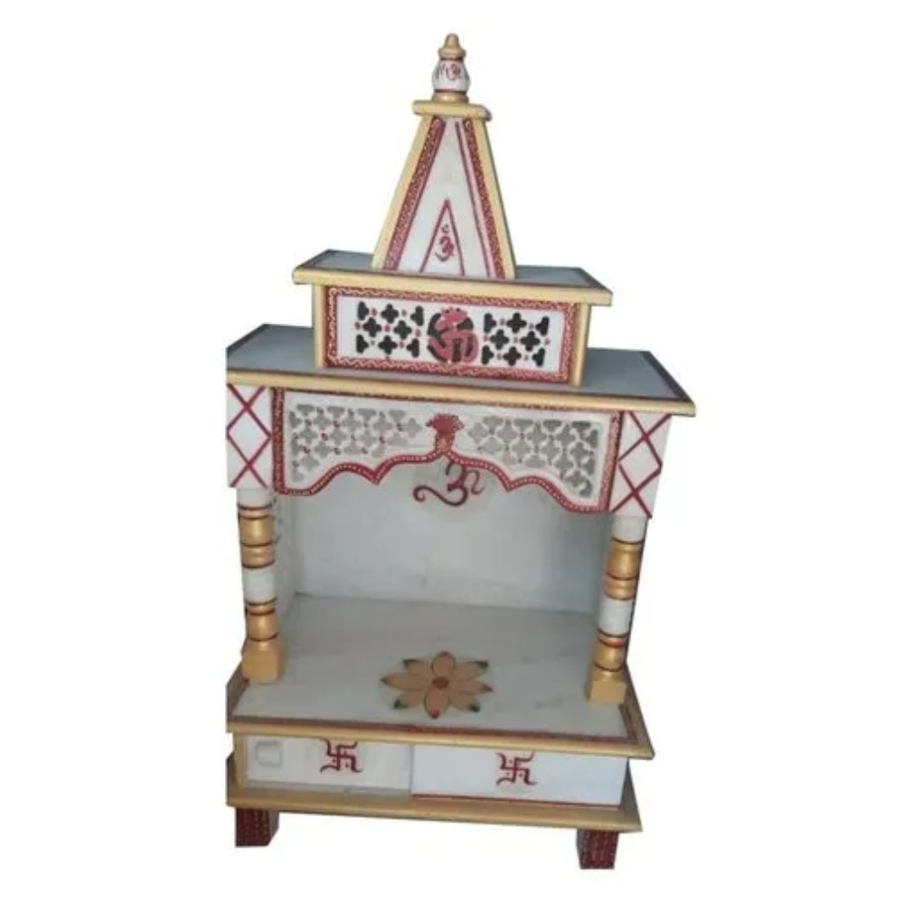 Polished Marble Home Mandir - Color: Multicolor