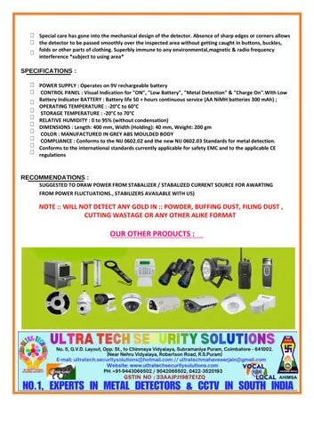 Metal Detector - Ultra Gold Extreme - Application: Industrial