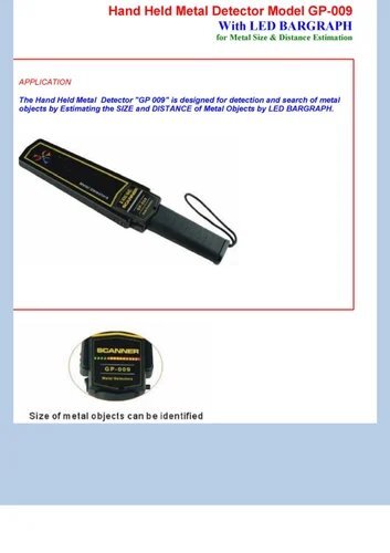 Security Metal Detector - Gp 009 - Color: Black