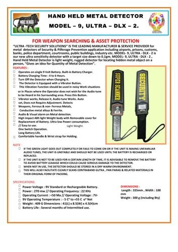 Security Metal Detector - Super Scanner - Color: Black