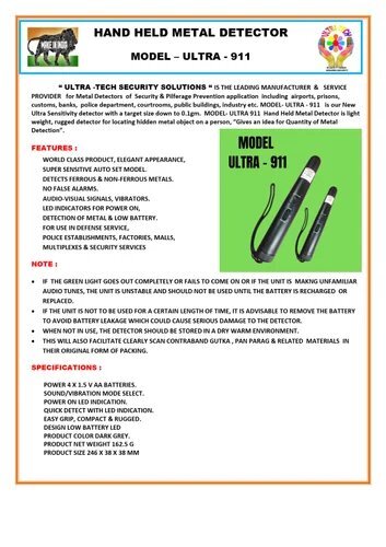 Ultra 911 Hand Needle Detector