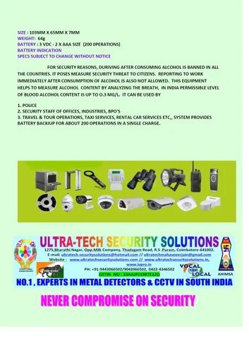 Digital Breath Alcohol Tester - Color: Black