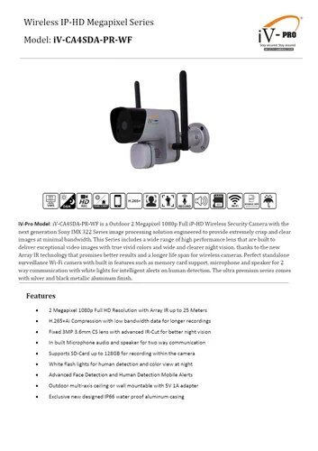 iV-CA4SDA-PR-WF Wifi Camera With SD Card