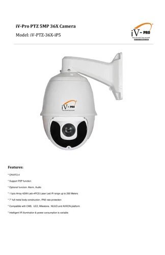 Iv-ptz-36x-ip5 2 Megapixel Ip - Ptz Speed Dome Camera - Application: Outdoor