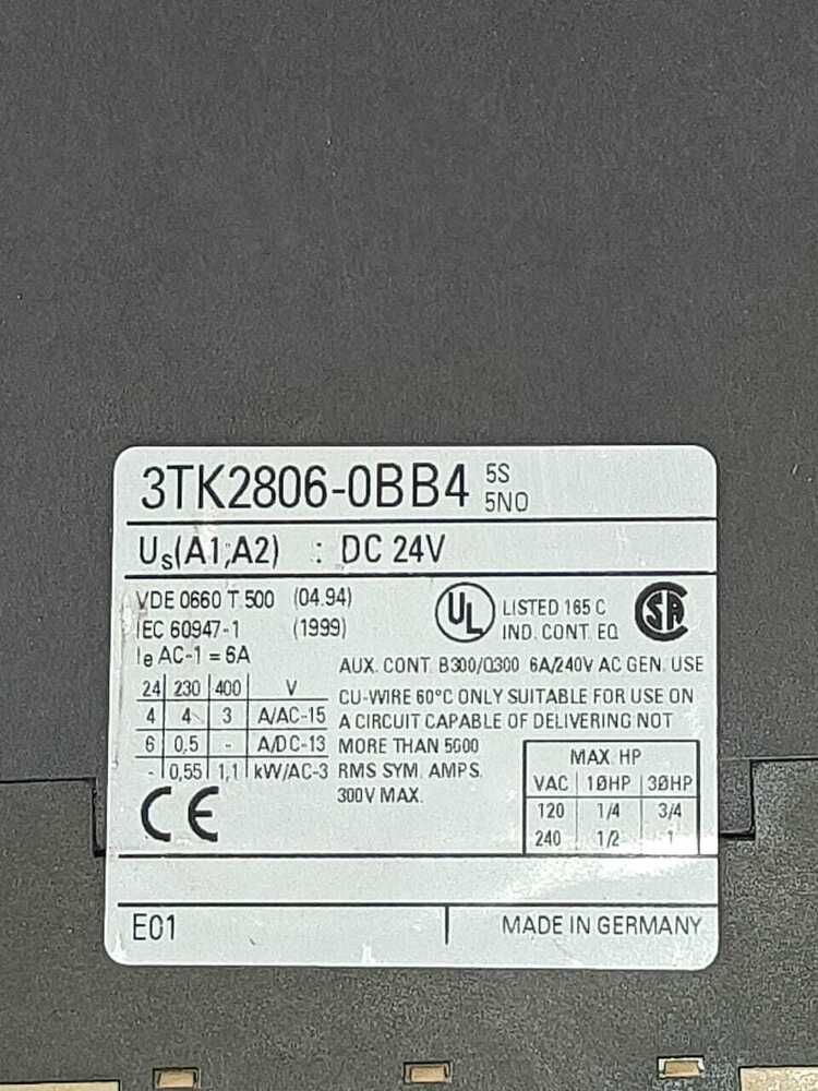 Siemens 3tk2806-0bb4 - Used Condition, Reliable Performance In Industrial Automation Solutions