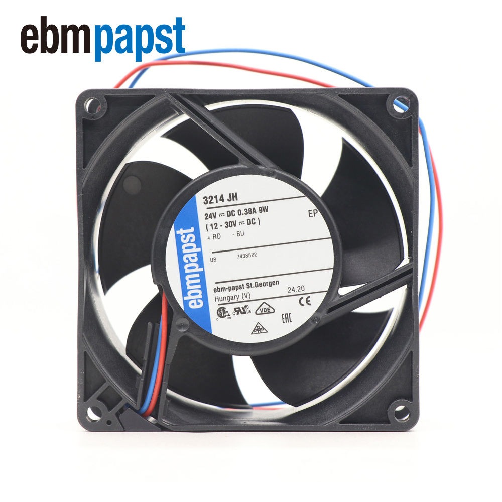 ebmpapst 3214JH4 24VDC 92* 92*38mm 9cm 146m3/h 6800RPM Battery Module Cabinet Telecom Equipment Axial Cooling Fan 3214JH4