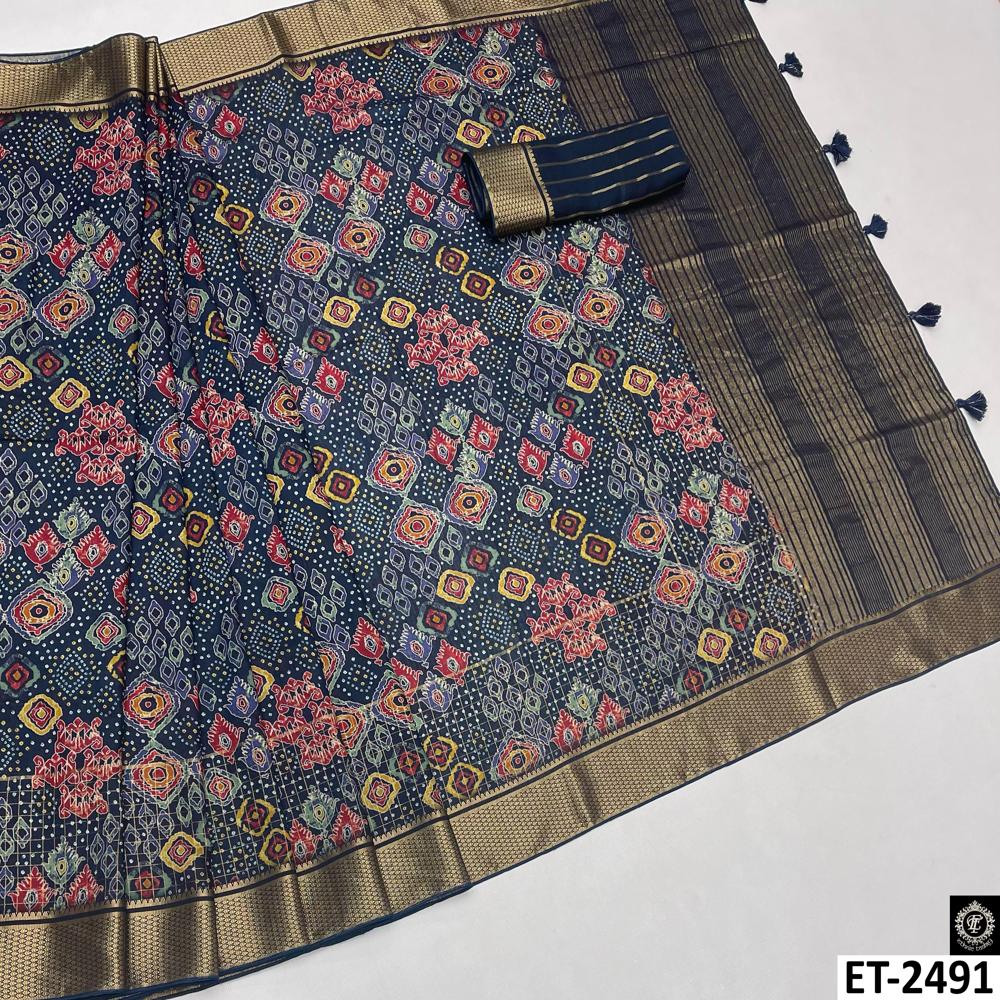 NAVY BLUE PATOLA SAREE