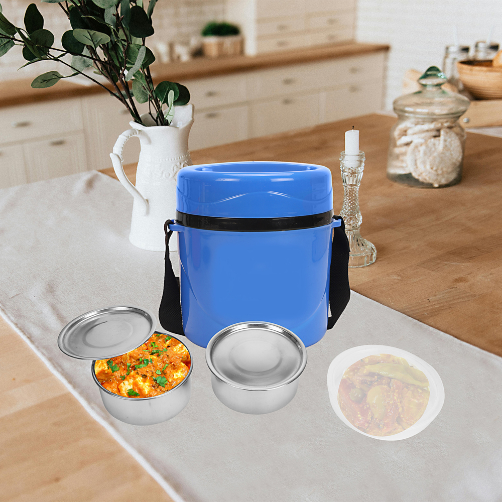 Stainless Steel Insulated 2 Tier Lunch Box - Material: Metal