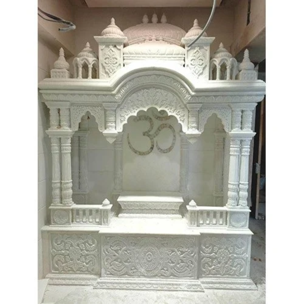 White Makrana marble mandir