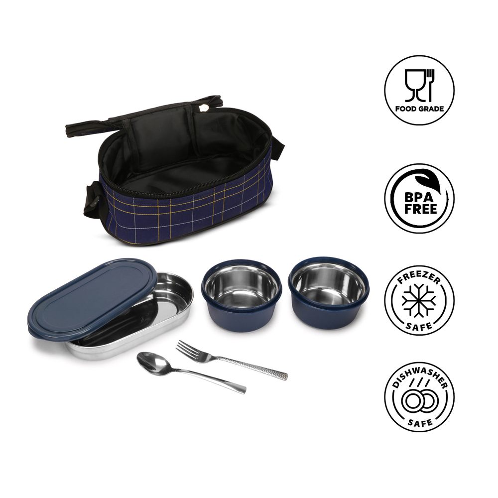 Microwave Safe Royal  lunch box , inside steel containers..