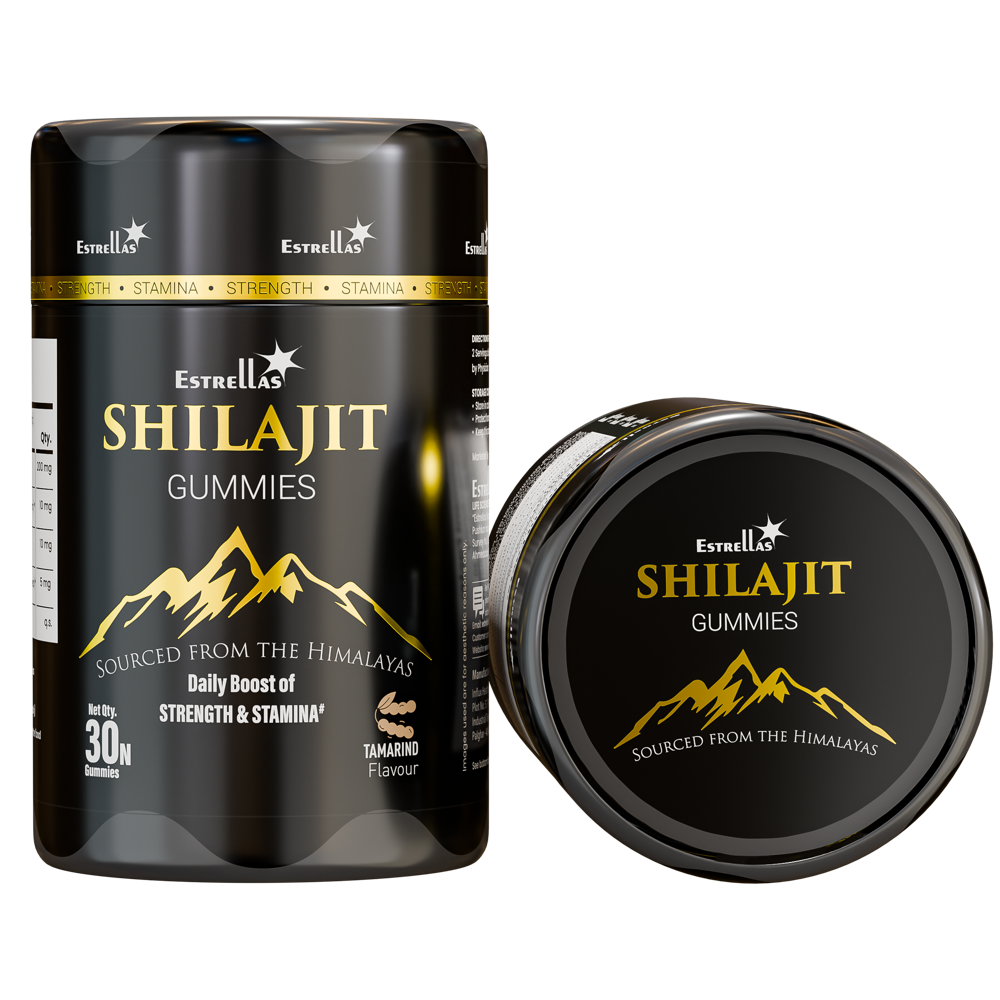 Shilajit Gummies - 1 Ml Servings, High Purity Powder Form | Boosts Energy, Reduces Fatigue, Supports Healthy Testosterone Levels, Manages Stress