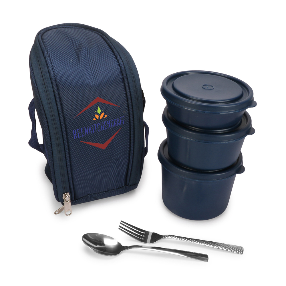 Microwave Safe Trendy Lunch Box 3 Inside Steel Containers ...