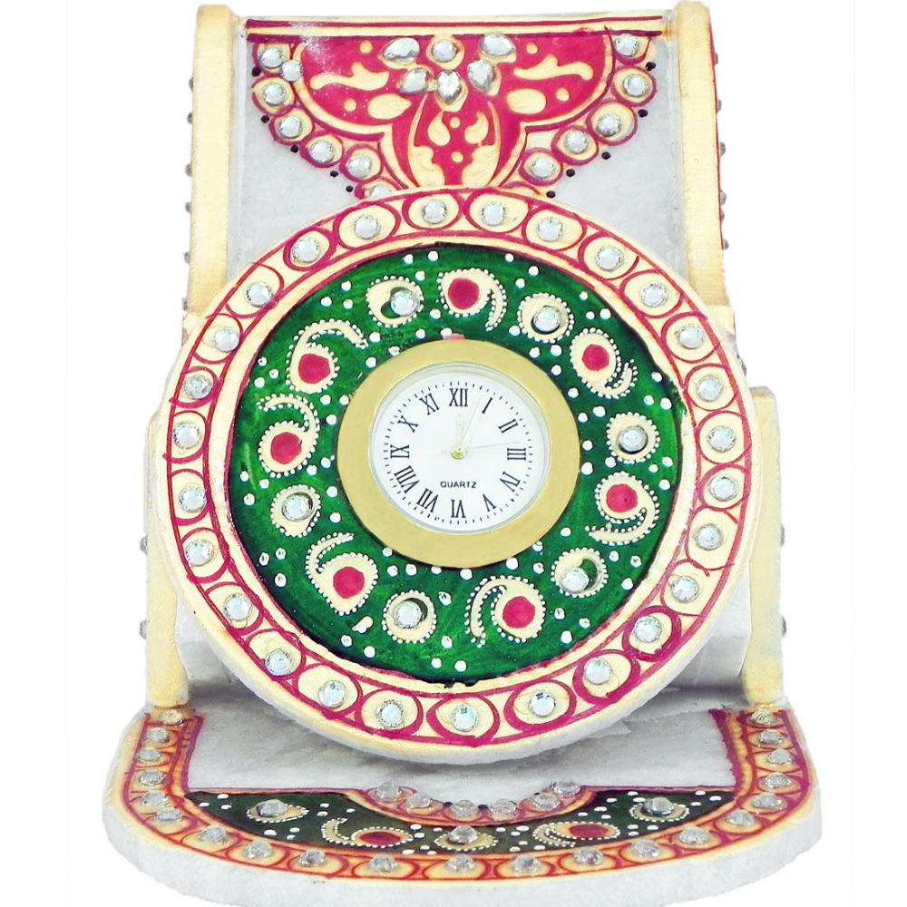 Marble Table Clock - Color: Multicolor