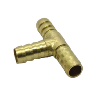 T Shape Brass Tee - Color: Golden