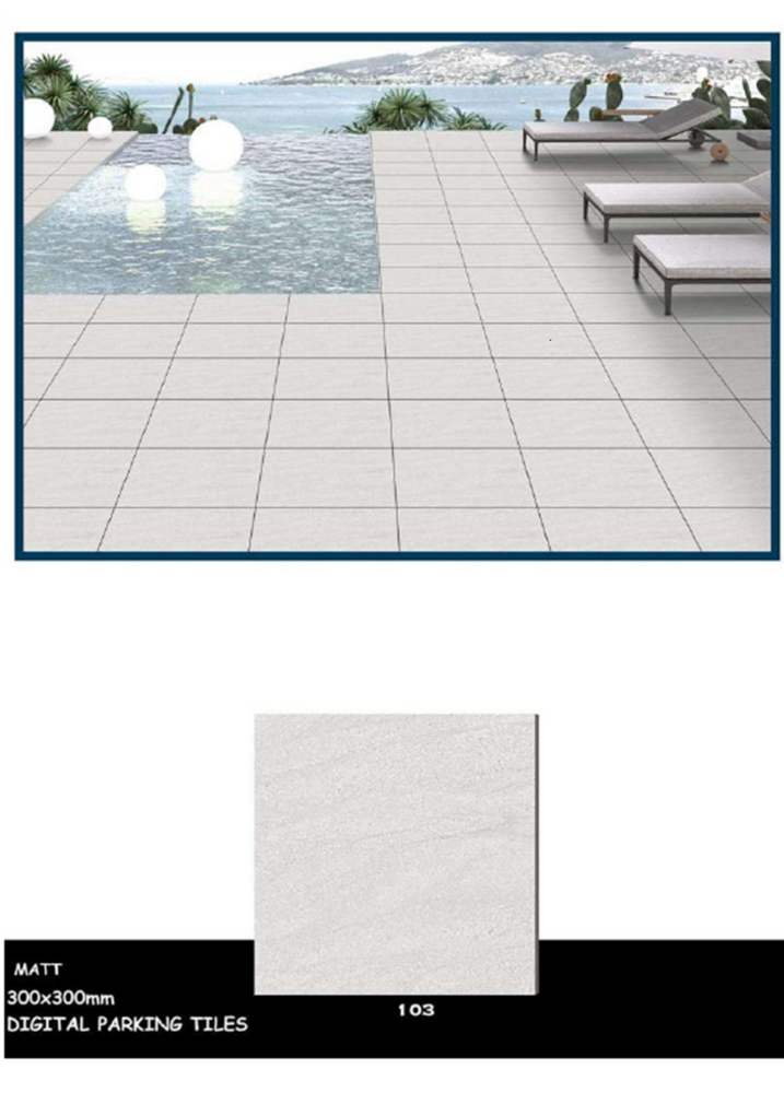 Outdoor porcelain tiles