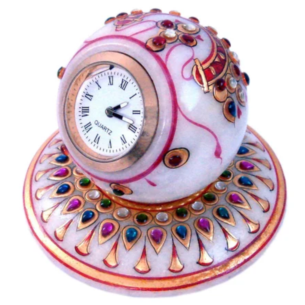 Round Table Stylish Clock - Color: Multicolor