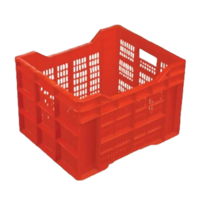 2727 TPC 28 L Red Fruits And Vegetables Crates