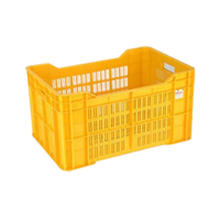 53342 TP-S Yellow HDPE Vegetables Crate