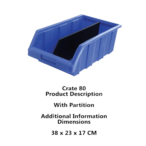 Crate 80 Plastic Storage Bin With Partition