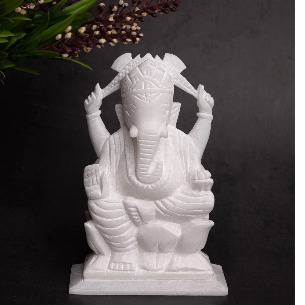 White Marble Ganesha Statue