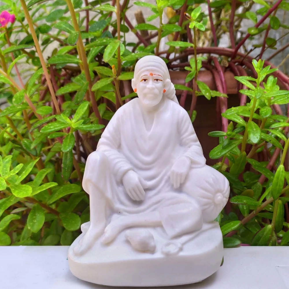 White Marble Sai Baba Statue - Hardness: Durable