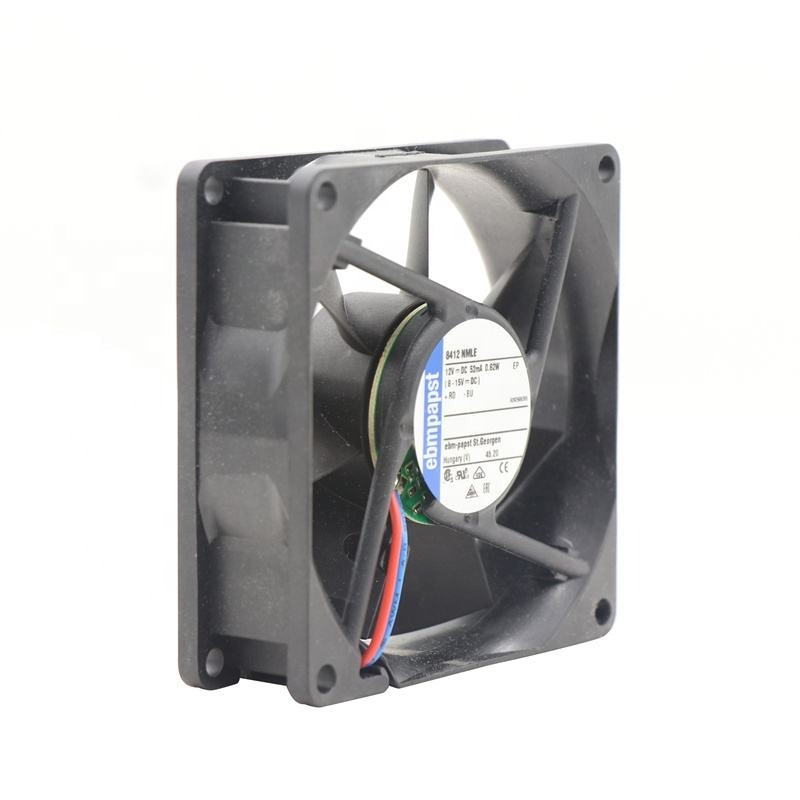 ebmpapst 8412NMLE 8025 80x80x25mm 12V DC 26.5CFM 0.6W 21dBA 2050RPM 8cm Ball Bearing Medical Equipment Small Axial Cooling Fan