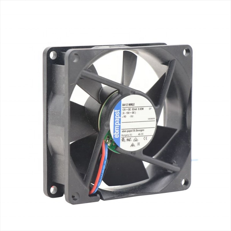ebmpapst 8412NMLE 8025 80x80x25mm 12V DC 26.5CFM 0.6W 21dBA 2050RPM 8cm Ball Bearing Medical Equipment Small Axial Cooling Fan