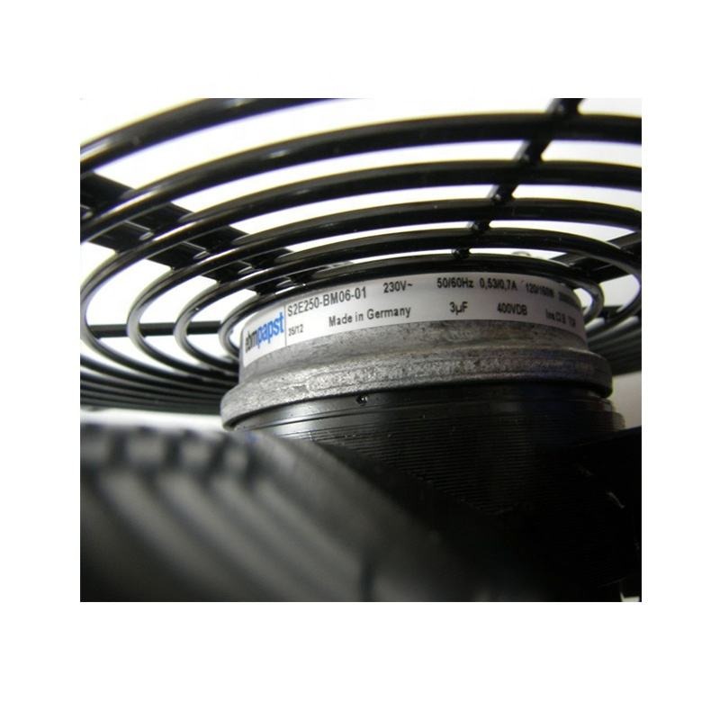 Ebmpapst S2e250-bm06-01 M2e068-cf 230v Ac 115w 0.51a 2450rpm Ip44 250mm 50/60hz Ice Maker Axial Flow Cooling Fan - Color: Black