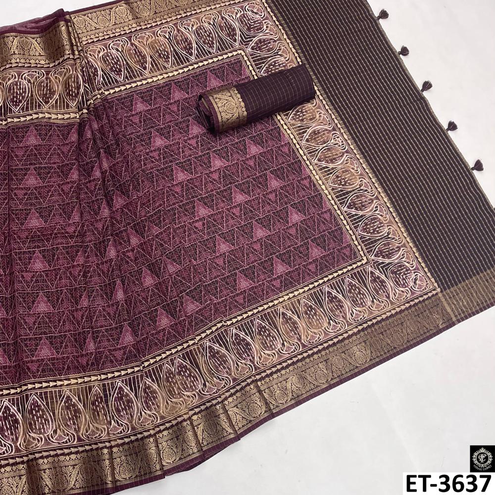Wine Dola Chex Saree