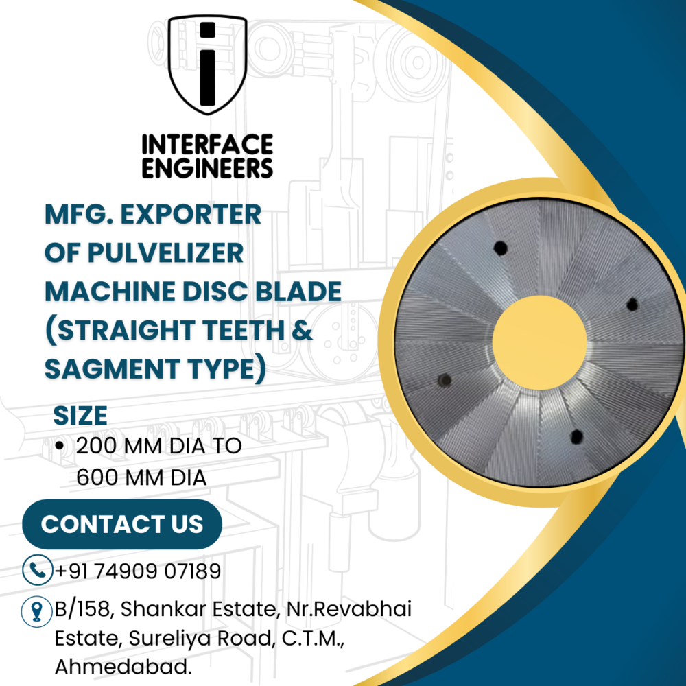Lldpe Pulveriser Disc Blade - Bladeâ Size: 300 Mm To 800 Mm