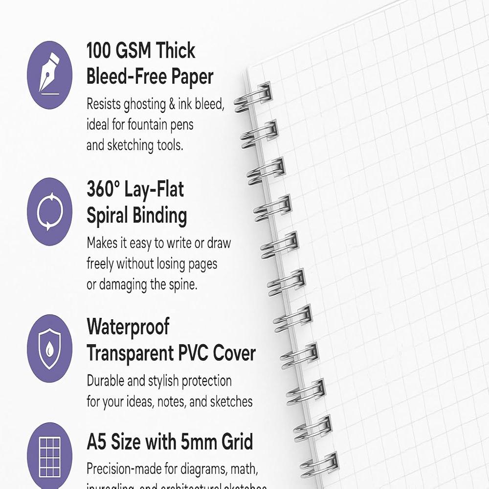 A5 Wiro-bound Notebook - Binding: Yes