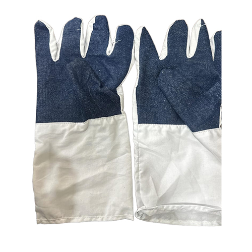 Jeans Hand Gloves - Color: White & Blue