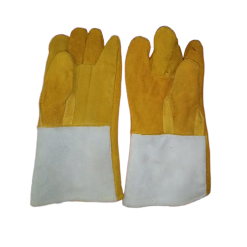 14 Inch Leather Gloves - Color: Yellow