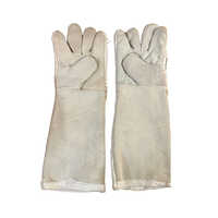 Leather Asbestos Gloves - Color: White