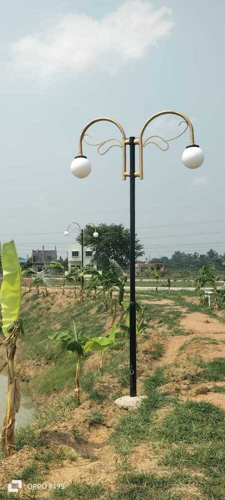 Dual Arm Garden Light Pole - Color: As Per Requirement