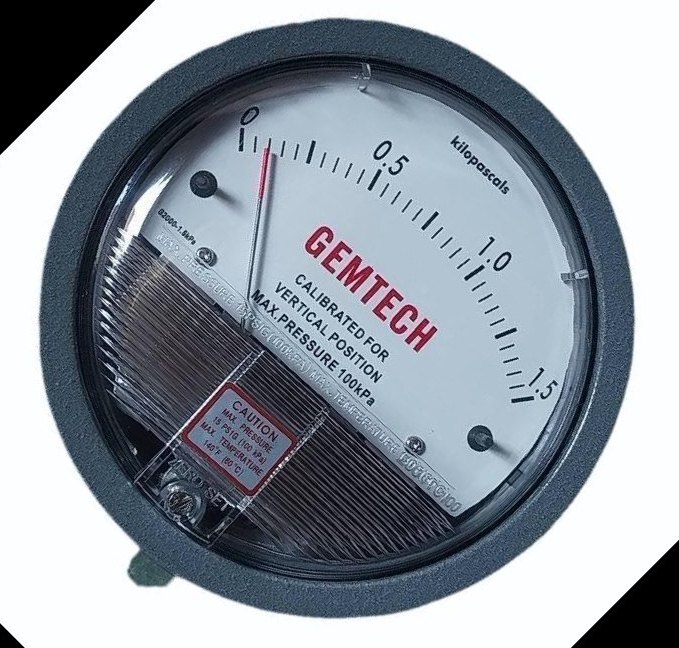 Model G2000-0-SP GEMTECH Differential Pressure Gauge Range 0-0.50 Inch W.C.