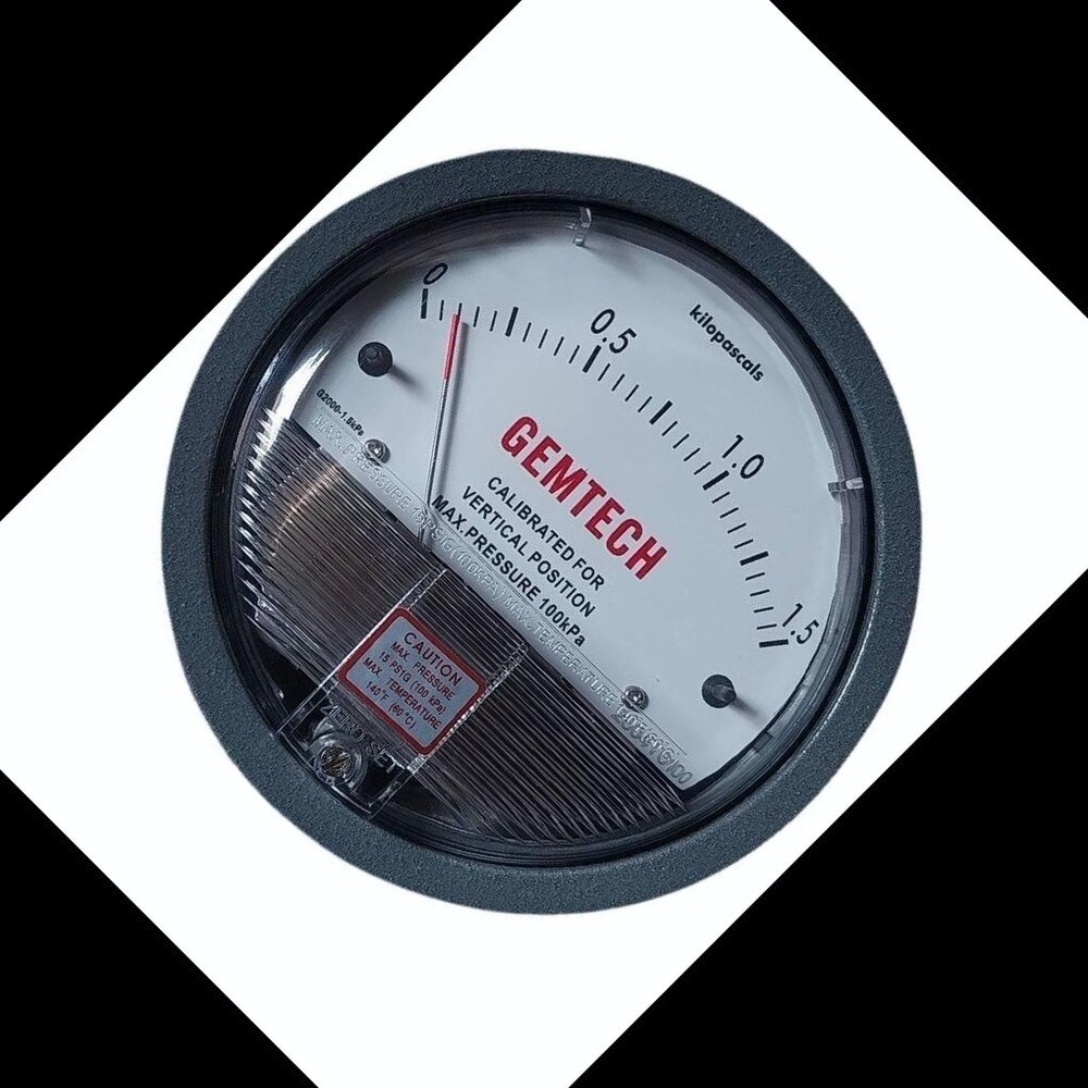 Model G2000-0-SP GEMTECH Differential Pressure Gauge Range 0-0.50 Inch W.C.
