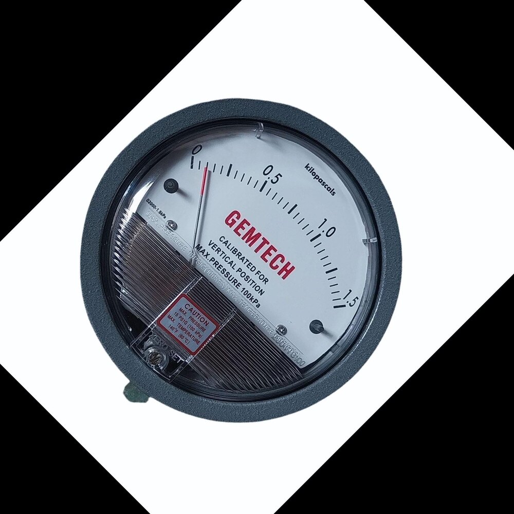 Model G2000-0-SP GEMTECH Differential Pressure Gauge Range 0-0.50 Inch W.C.