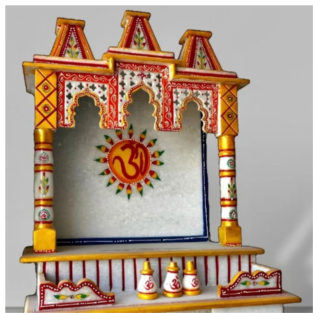 Beautiful painted Marble Mandir