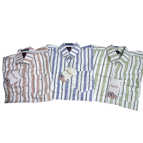 Mens Striped Shirt - Collar Style: Straight