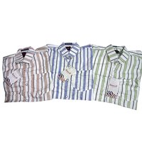 Mens Striped Shirt - Collar Style: Straight
