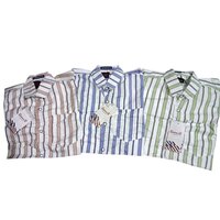 Mens Striped Shirt - Collar Style: Straight