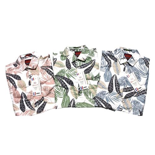 Mens Printed Shirt - Collar Style: Straight