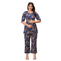 Navy Floral Easy Feed Co-Ord Maternity Pyjama Set