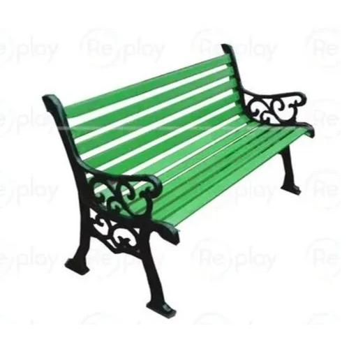 Cast Iron Garden Bench - Color: Green And Black